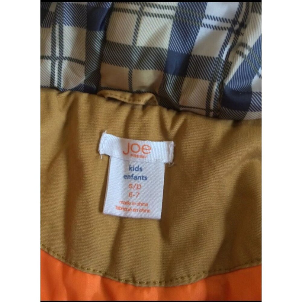 Joe Fresh Kids Boys Brown Hoodie Jacket Size S 6-7 West League Athletic Bomber - Picture 4 of 8